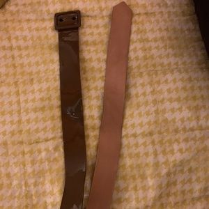 J.Crew Patent Leather Belt in Dark Grey/Army Green